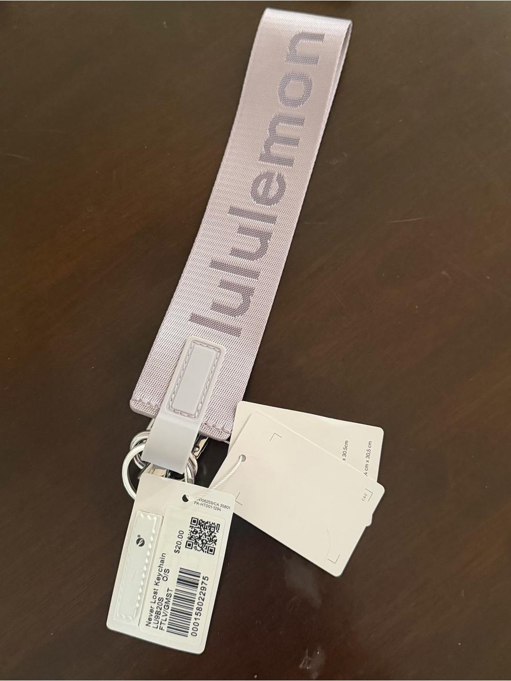 lululemon athletica Never Lost Grape Frost Keychain